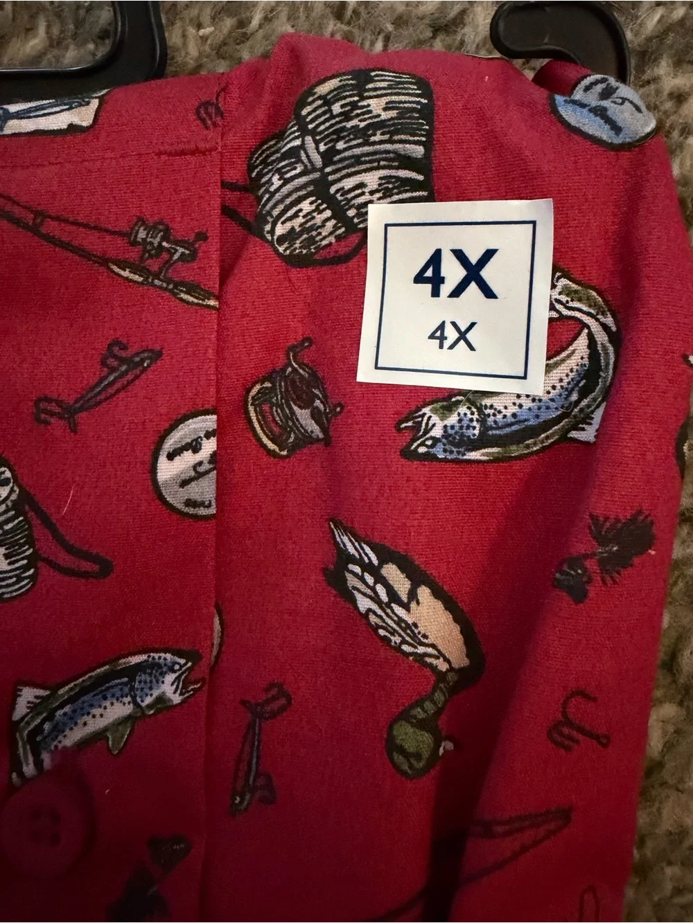 Saddlebred Kids Red Fishing-Print Pajama Pants with Plaid Mix